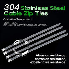 Load image into Gallery viewer, 100PCS Multi-Purpose Locking Cable Metal Zip Ties